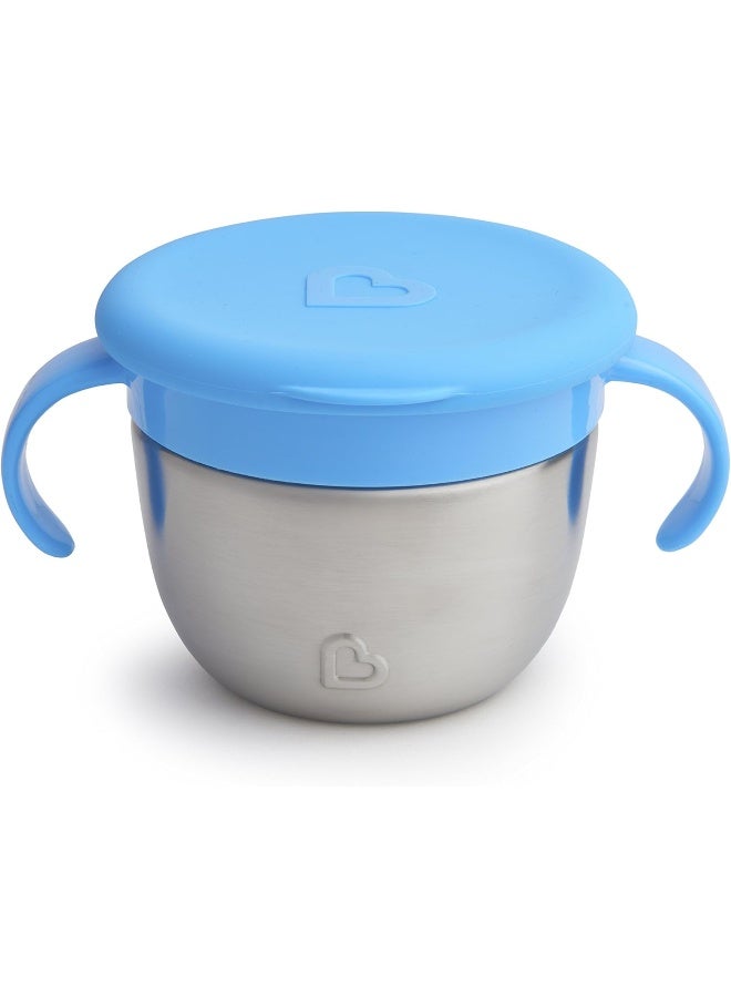 مونشكين كوب مunchkin® Snack+™ من الفولاذ المقاوم للصدأ مع غطاء، 9 أونصات، أزرق، عبوة واحدة - Image 1