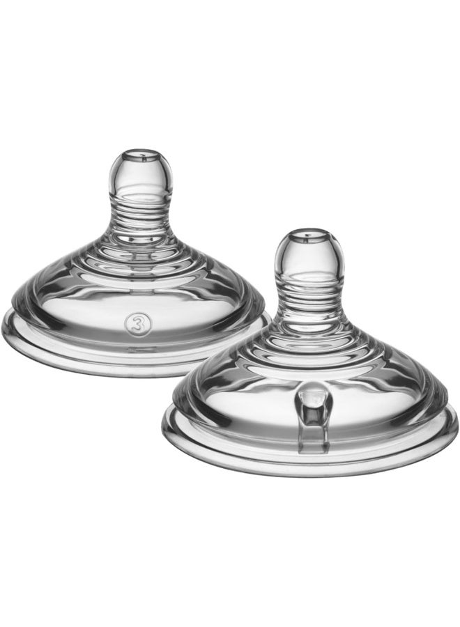 تومي تيبي زجاجة حليب تومي تيبي الأقرب إلى الطبيعة بتدفق سريع، 6+ أشهر - عبوة 2 - Image 1