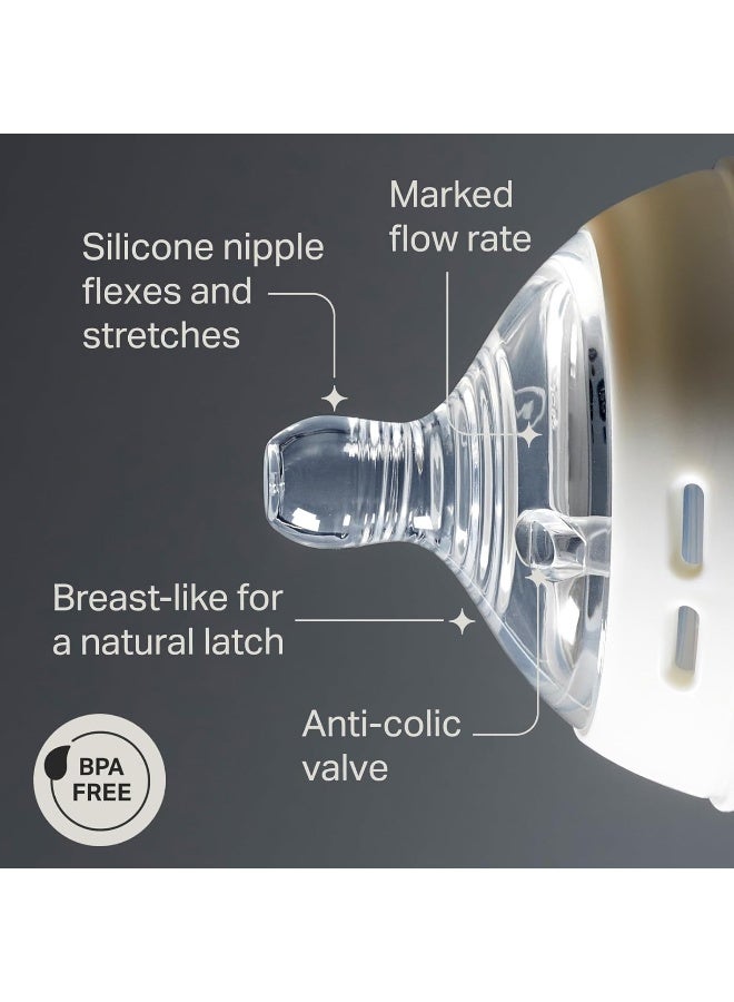 تومي تيبي زجاجة حليب تومي تيبي الأقرب إلى الطبيعة بتدفق سريع، 6+ أشهر - عبوة 2 - Image 3