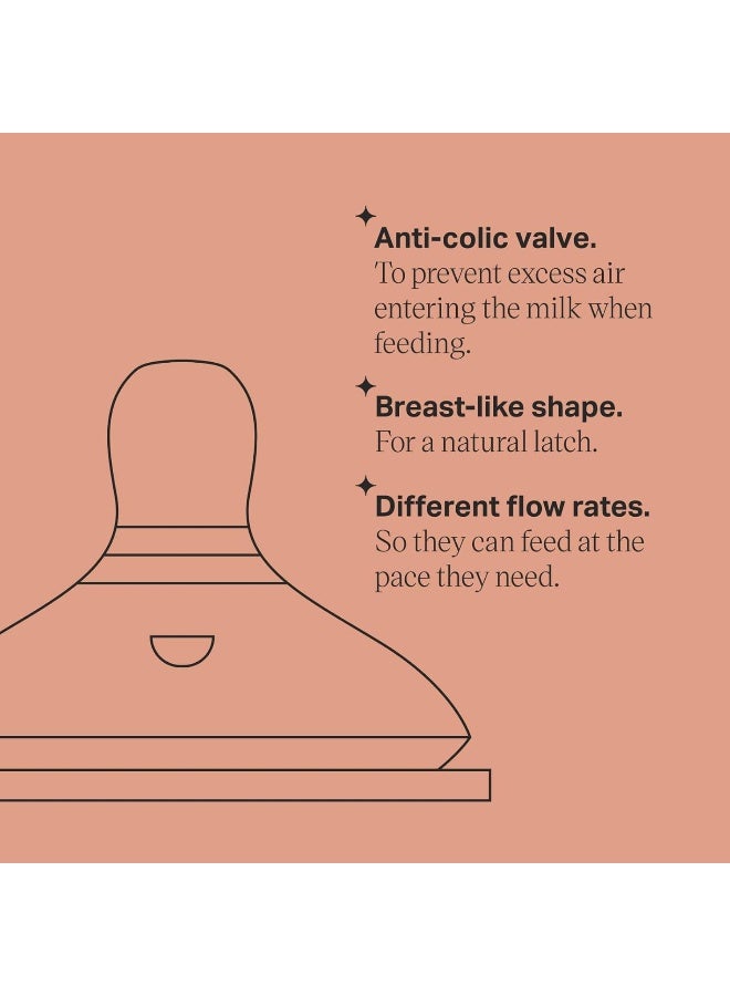 تومي تيبي Tommee Tippee Closer to Nature Bottle, Extra Slow Flow - 2 count - Image 3