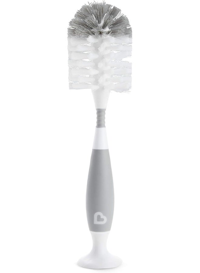 مونشكين Munchkin Fold Baby Bottle Drying Rack and Bristle Bottle Brush Cleaning Essentials Set, White/Grey - Image 5