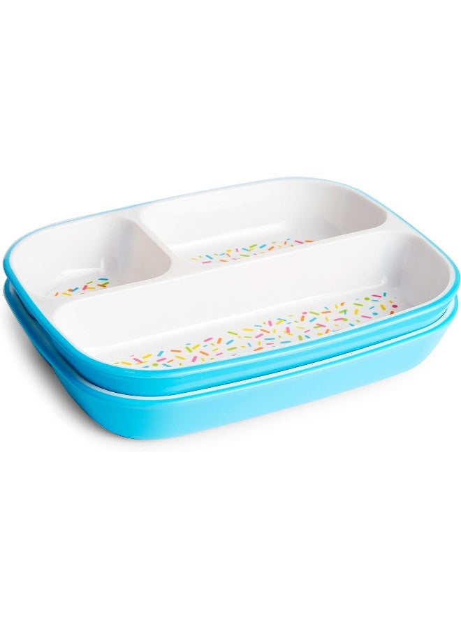 مونشكين Munchkin® Splash™ Toddler Feeding Supplies Set, Includes Divided Plate, Bowl and Open Cup, Blue Sprinkles - Image 5