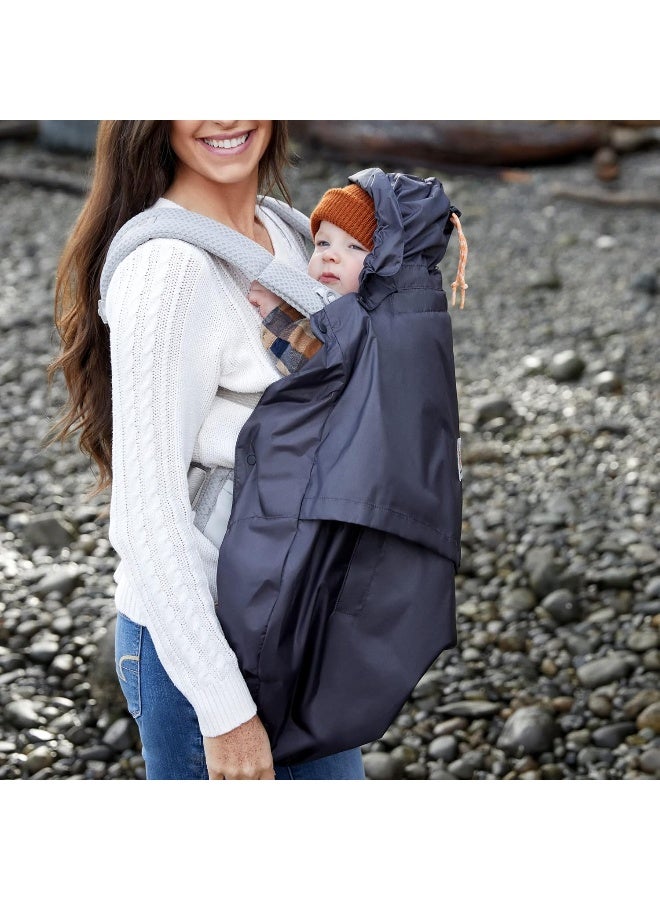 Ergobaby Water Resistant Baby Carrier Rain and Wind Cover, Charcoal - Image 5