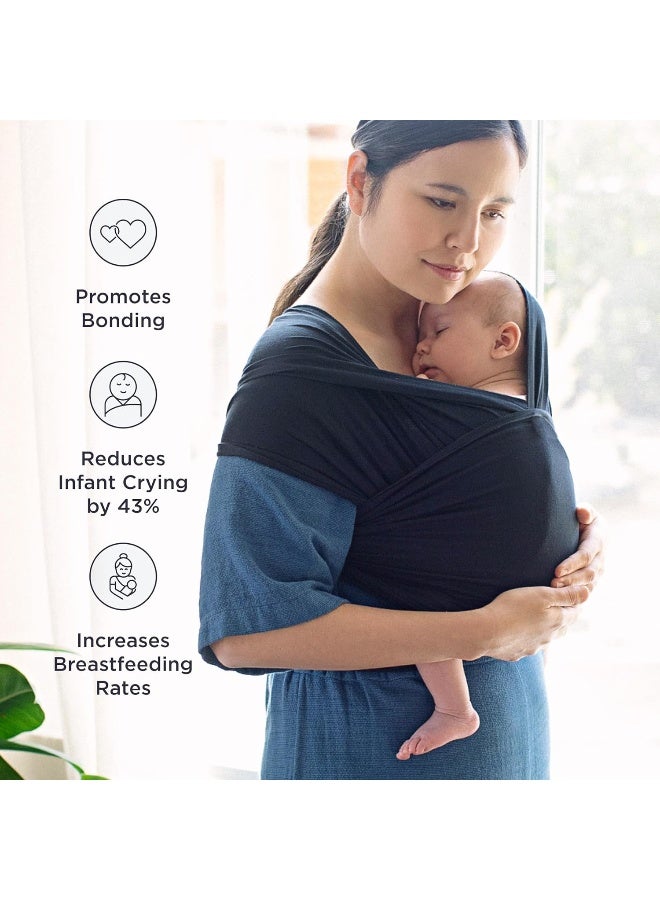 Ergobaby Sustainable Knit Aura Baby Carrier Wrap for Newborn to Toddler (8-25 Pounds), Soft Black - Image 3