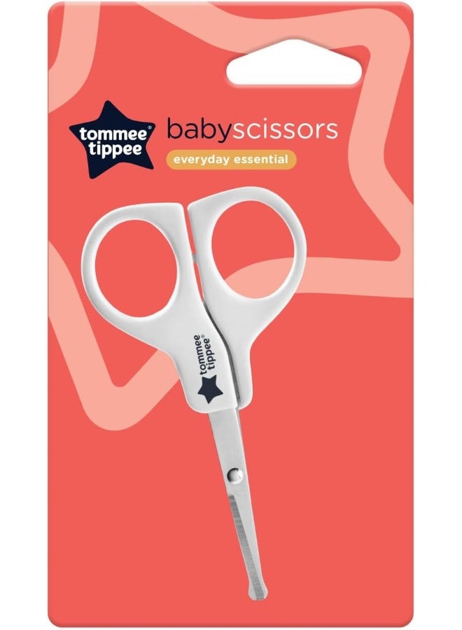 تومي تيبي Tommee Tippee Baby Nail Scissors for Newborns â€“ Safe Rounded Tips, Easy Grip, Infant Nail Cutter, Grooming Tool for Babies â€“ White, Pack of 1 - Image 3