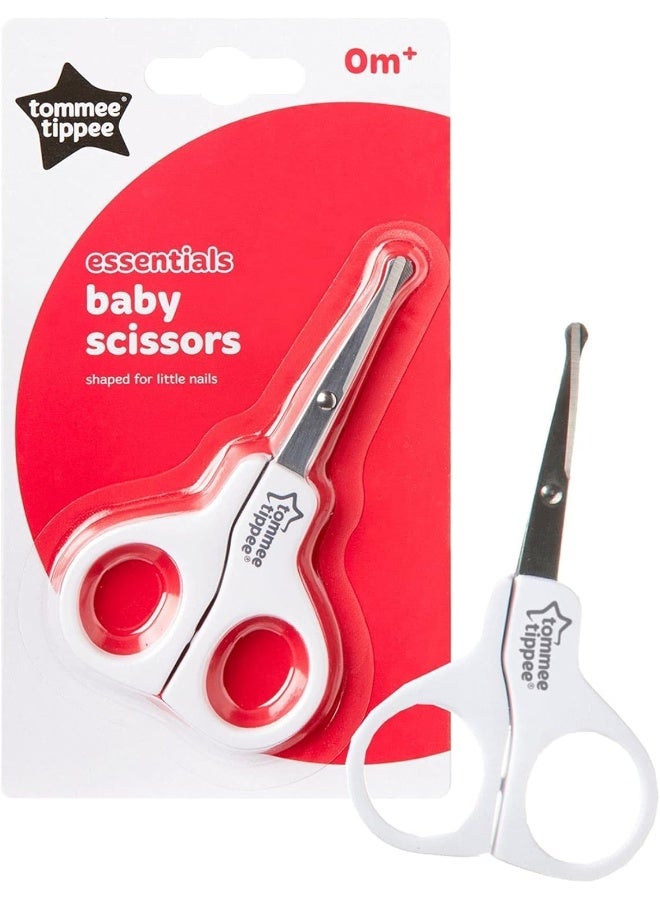تومي تيبي Tommee Tippee Baby Nail Scissors for Newborns â€“ Safe Rounded Tips, Easy Grip, Infant Nail Cutter, Grooming Tool for Babies â€“ White, Pack of 1 - Image 5