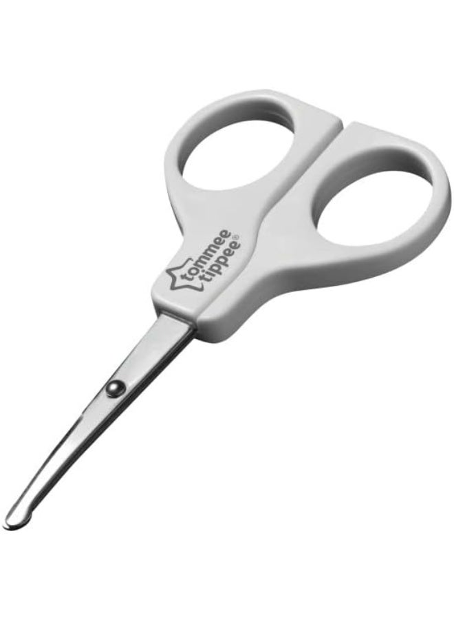 تومي تيبي Tommee Tippee Baby Nail Scissors for Newborns â€“ Safe Rounded Tips, Easy Grip, Infant Nail Cutter, Grooming Tool for Babies â€“ White, Pack of 1 - Image 4