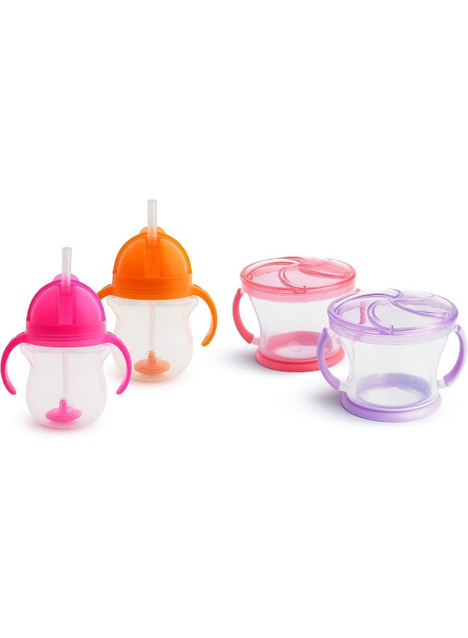مونشكين MunchkinÂ® Happy Snacker Snack Catcher and Toddler Weighted Straw Sippy Cup Set - Image 1