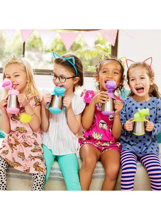 مونشكين Munchkin Cool Cat Sippy Cup for Toddlers, Stainless Steel Straw Cup, 8 Ounce, Pink - Image 4