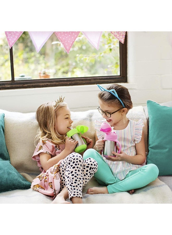 مونشكين Munchkin Cool Cat Sippy Cup for Toddlers, Stainless Steel Straw Cup, 8 Ounce, Pink - Image 5