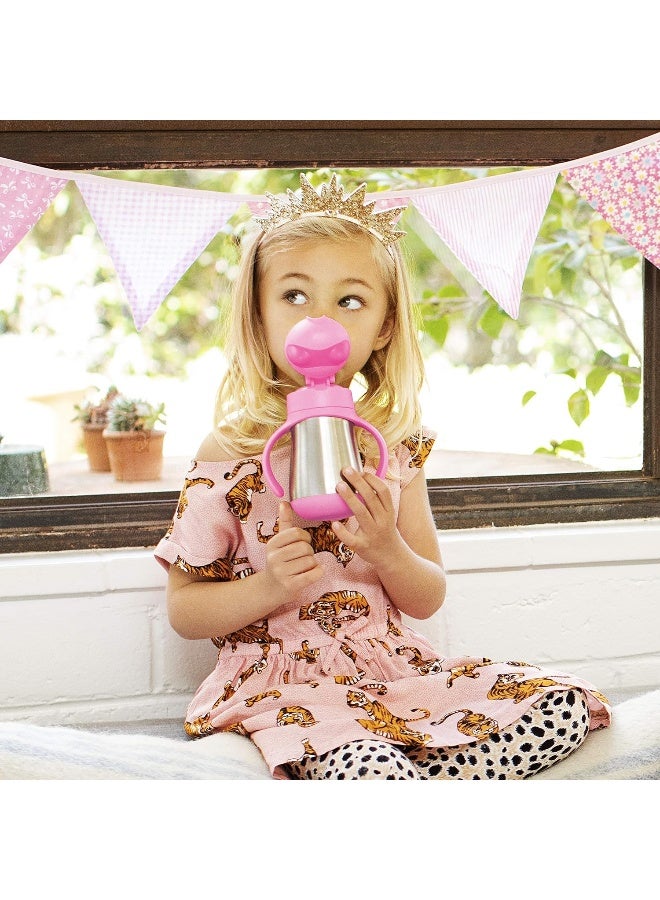 مونشكين Munchkin Cool Cat Sippy Cup for Toddlers, Stainless Steel Straw Cup, 8 Ounce, Pink - Image 3