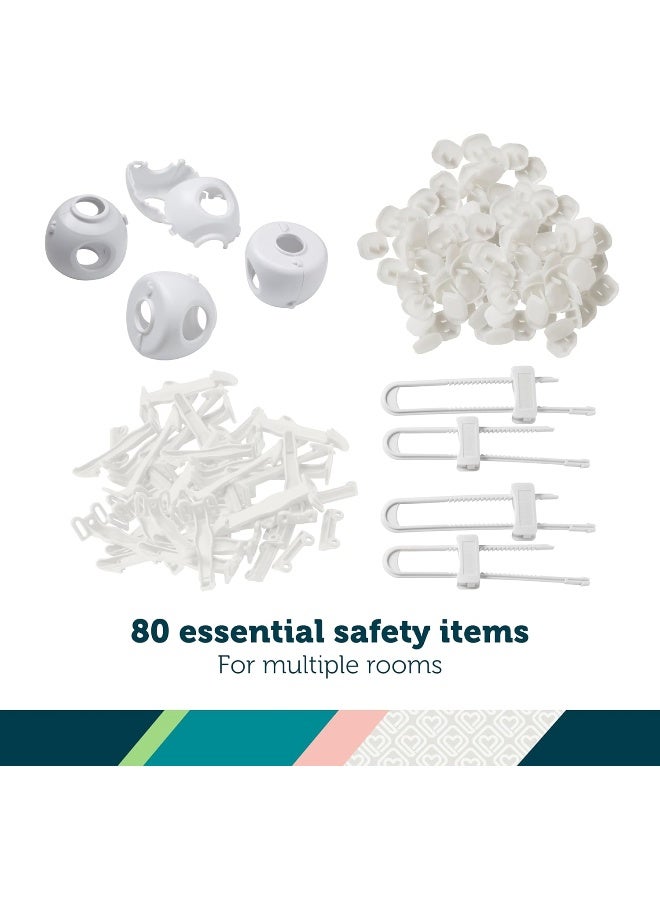 Safety 1st Home Safeguarding and Childproofing Set (80 Pcs), White - Image 2