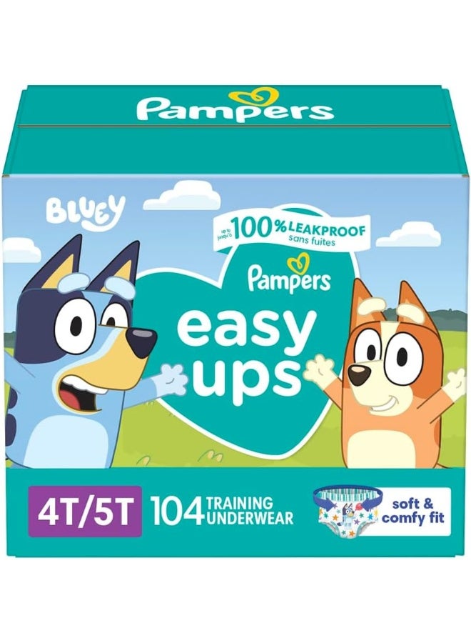 بامبرز حفاضات بامبرز إيزي أبس التدريبية القابلة للسحب للاستخدام مرة واحدة للأولاد، الحجم 6 (4T-5T)، 104 قطعة - Image 1
