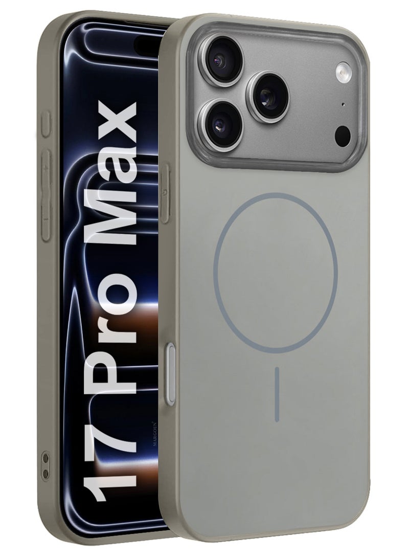 MARGOUN Slim Fit TPU Case for iPhone 17 Pro Max - Full Edge Protection Glossy Hard TPU Case Cover - Ultra Thin and Anti-Fingerprint - Natural Titanium-1 - Image 1