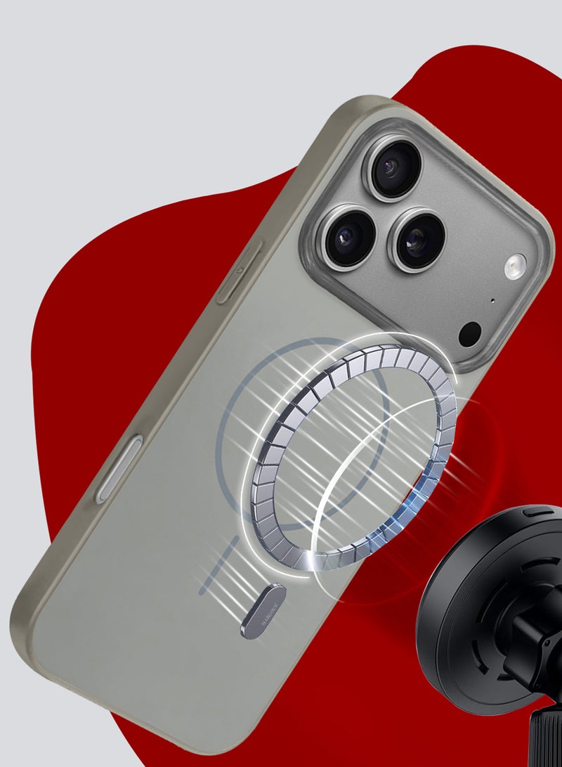 MARGOUN Slim Fit TPU Case for iPhone 17 Pro Max - Full Edge Protection Glossy Hard TPU Case Cover - Ultra Thin and Anti-Fingerprint - Natural Titanium-1 - Image 3