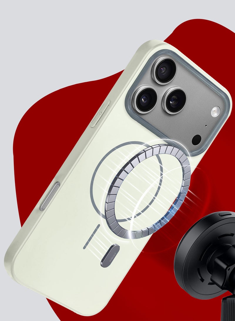 MARGOUN Slim Fit TPU Case for iPhone 17 Pro Max - Full Edge Protection Glossy Hard TPU Case Cover - Ultra Thin and Anti-Fingerprint - Off White-1 - Image 3