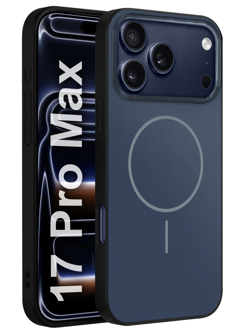 MARGOUN Slim Fit TPU Case for iPhone 17 Pro Max - Full Edge Protection Glossy Hard TPU Case Cover - Ultra Thin and Anti-Fingerprint - Dark Blue-1 - Image 1