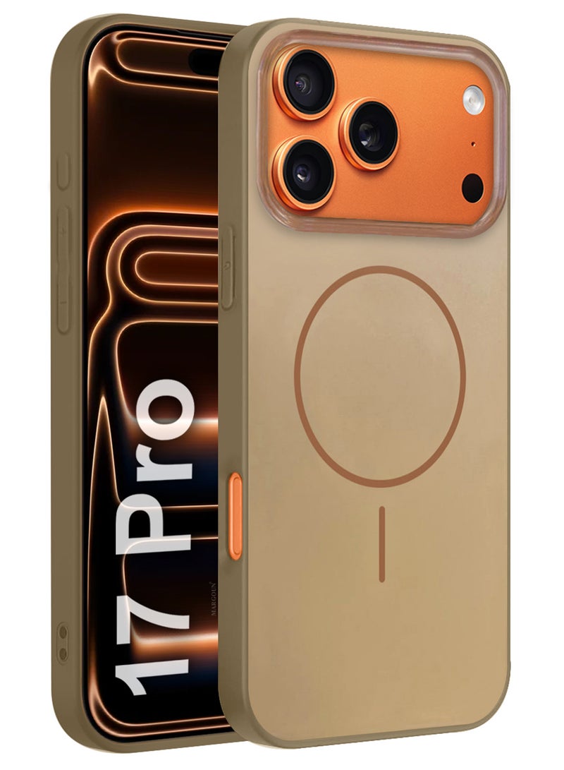 مارجون Slim Fit TPU Case for iPhone 17 Pro - Full Edge Protection Glossy Hard TPU Case Cover - Ultra Thin and Anti-Fingerprint - Desert Titanium-1 - Image 1