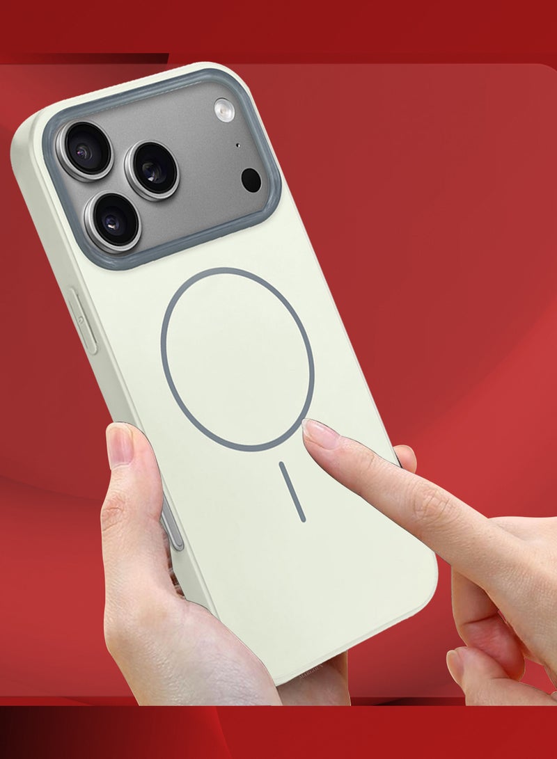 MARGOUN Slim Fit TPU Case for iPhone 17 Pro - Full Edge Protection Glossy Hard TPU Case Cover - Ultra Thin and Anti-Fingerprint - Off White-1 - Image 4