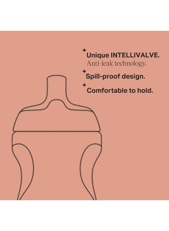 تومي تيبي Tommee Tippee Sportee Bottle, Sippy Cup for Toddlers, 12 Months+, 10oz, Spill-Proof, Bite Resistant Spout, Easy to Hold Design, Pack of 3, Pink, Red and Orange - Image 4