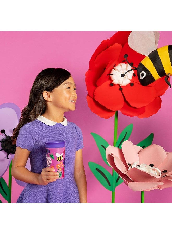 مونشكين Munchkina Miraclea 360 WildLove Sippy Cup, 9 Oz, 2 Pack, Bee/Lemur - Image 2