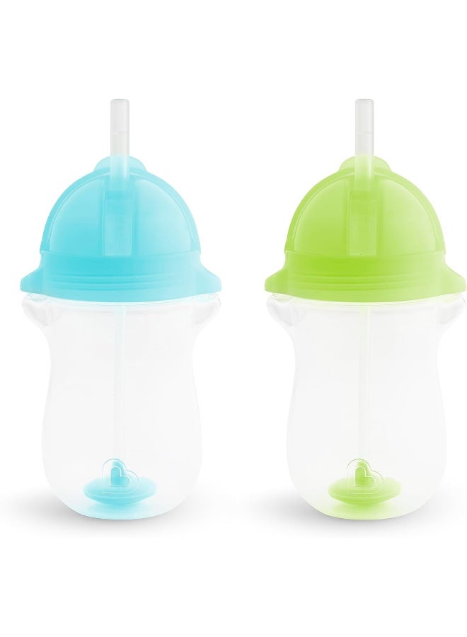 مونشكين Munchkin Any Angle Sippy Cup for Toddlers, Weighted Toddler Straw Cup with Click Lock Lid, 10 Ounce, 2 Pack, Pink/Purple - Image 1