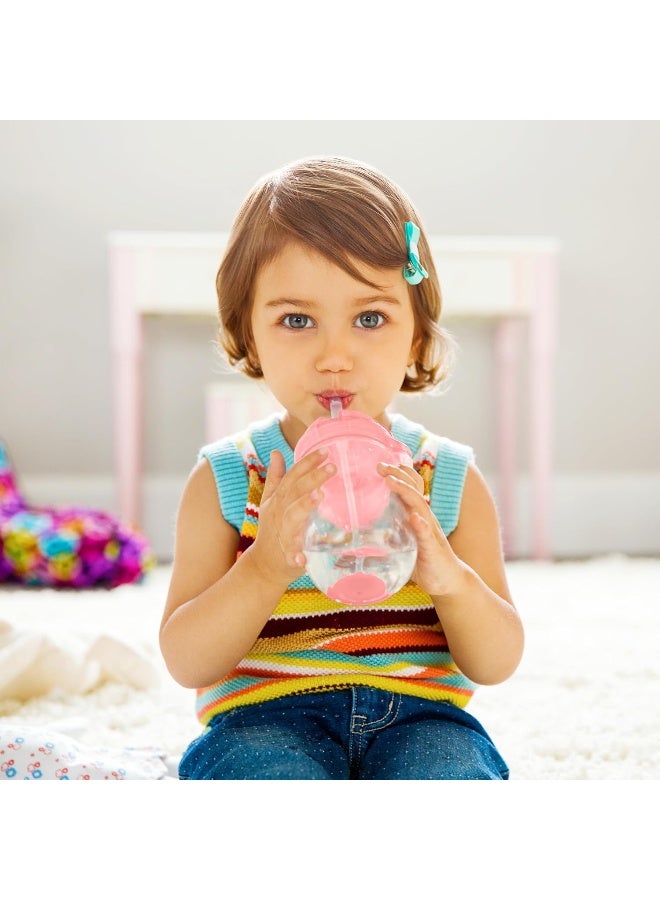 مونشكين Munchkin Any Angle Sippy Cup for Toddlers, Weighted Toddler Straw Cup with Click Lock Lid, 10 Ounce, 2 Pack, Pink/Purple - Image 3