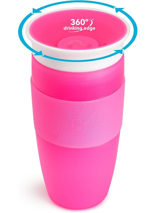 مونشكين Munchkin Miracle 360 Sippy Cup, 14 Oz., Pink - Image 4