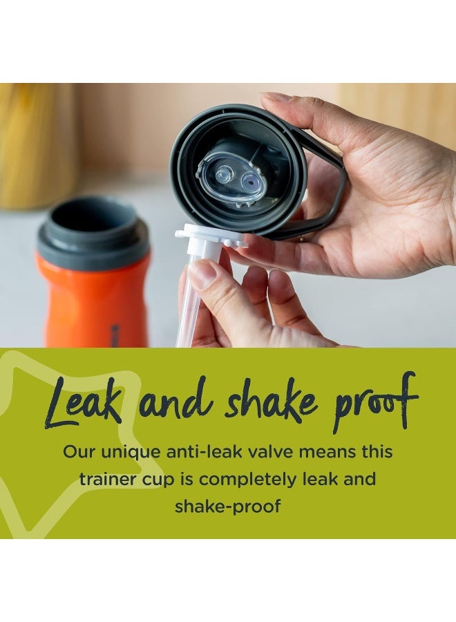 تومي تيبي كوب تومي تيبي المعزول مع قشة غير قابلة للتسرب، زجاجة تدريب للشرب للأطفال من عمر 12 شهرًا فما فوق، 100% مقاومة للتسرب، مقبض رياضي، خالية من BPA، 9 أونصات، برتقالي - Image 3