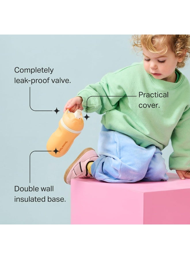 تومي تيبي كوب تومي تيبي المعزول الرياضي المقاوم للتسرب، 12 شهرًا فما فوق، 9 أونصات، كوب تدريب للأطفال، مقبض حمل رياضي، فوهة مقاومة للعض، غطاء قابل للطي يحافظ على نظافة القشة، عبوة من 2، بنفسجي وبرتقالي - Image 5