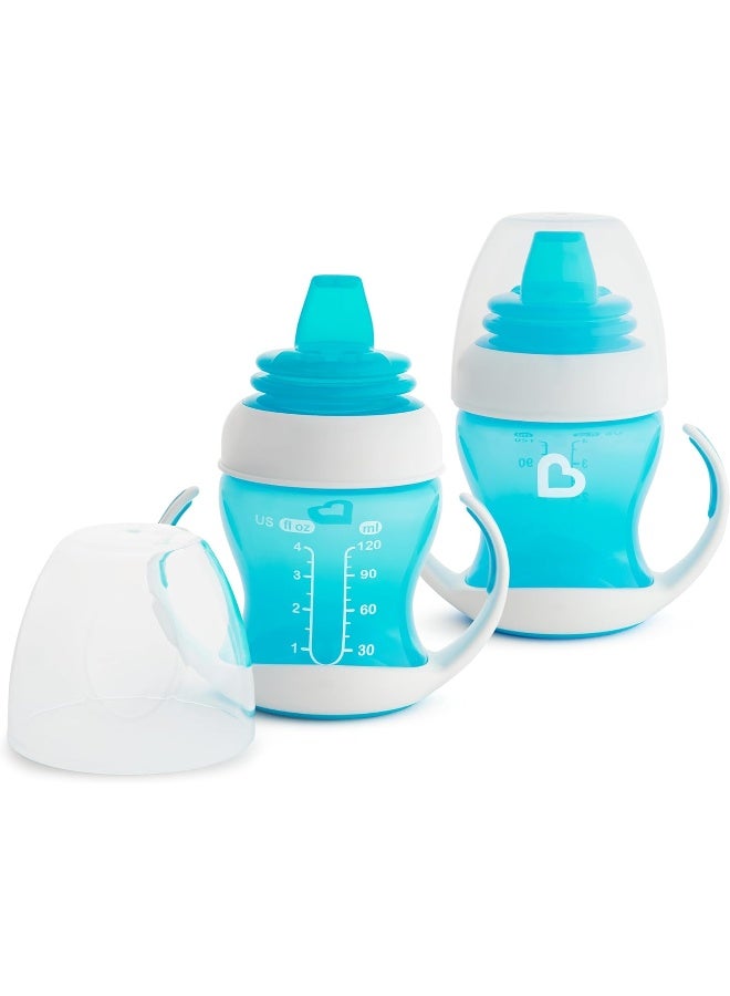 مونشكين MunchkinÂ® Gentleâ„¢ Transition Sippy Trainer Cup, 4 Ounce, 2 Pack, Blue - Image 1