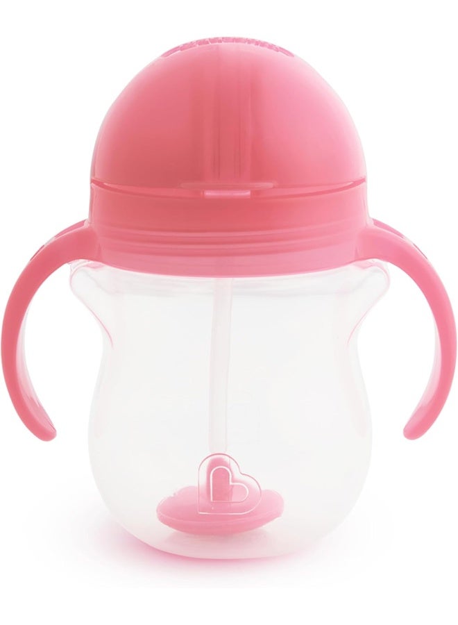 مونشكين Munchkin Any Angle Sippy Cup for Toddlers, Weighted Straw Trainer Cup with Click Lock Lid, 7 Ounce, 2 Pack, Pink/Purple - Image 3
