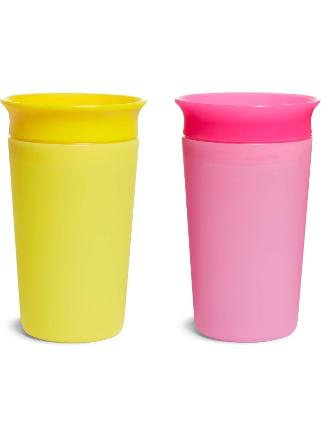 مونشكين كوب سبي من مانشكن® ميركل® 360 للأطفال، يتغير لونه مع المشروبات الباردة، 9 أونصات، عبوة من 2، وردي/أصفر - Image 3