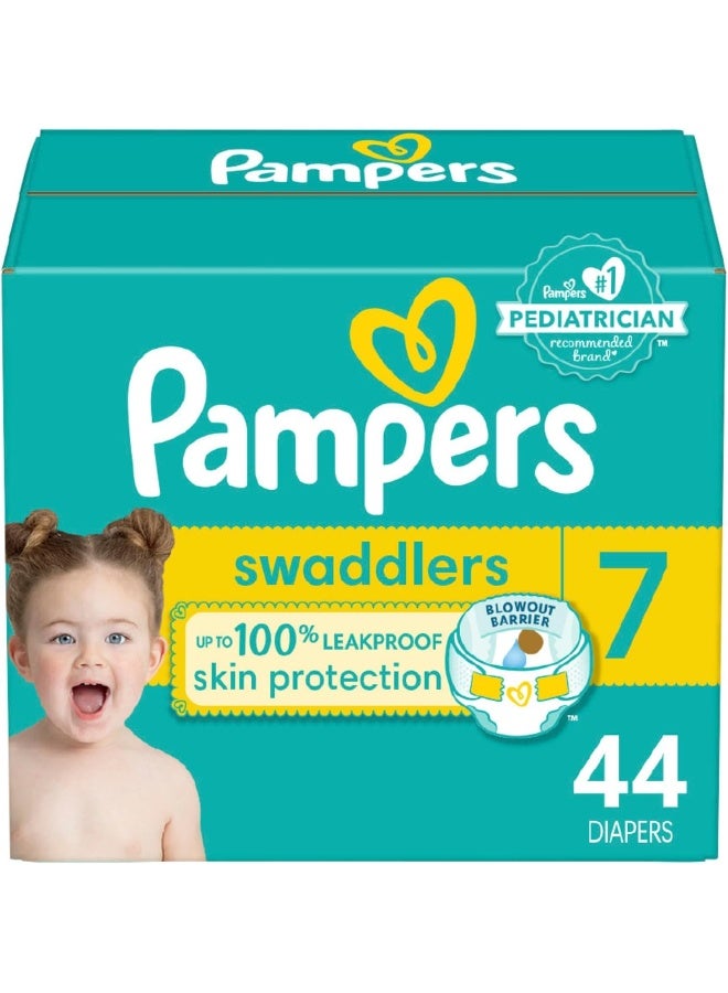 بامبرز حفاضات بامبرز سوادلرز - الحجم 7، 44 قطعة، حفاضات أطفال قابلة للتخلص منها فائقة النعومة - Image 1