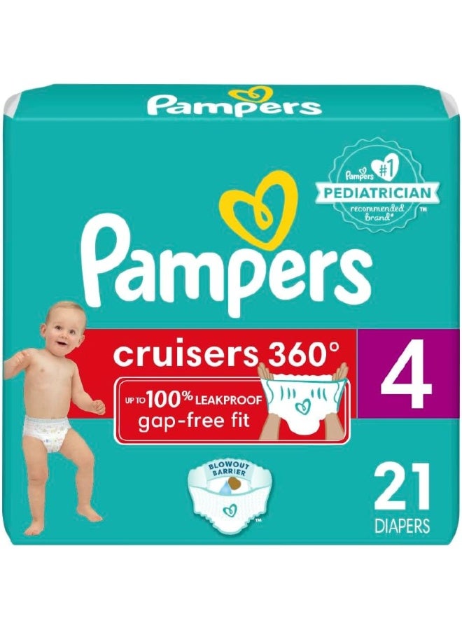 بامبرز حفاضات بامبرز مقاس 4، 21 قطعة - حفاضات قابلة للسحب بتصميم 360 ملائمة للأطفال مع حزام خصر مرن، عبوة كبيرة (قد يختلف التغليف) - Image 1