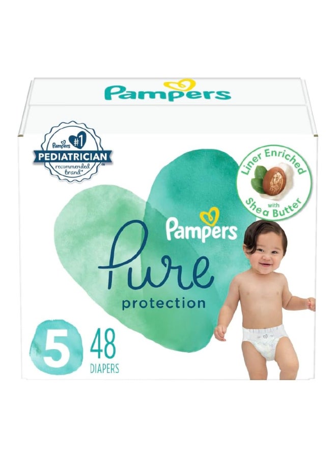 بامبرز حفاضات حماية نقية حجم 5، 48 قطعة - حفاضات قابلة للتخلص منها - Image 1