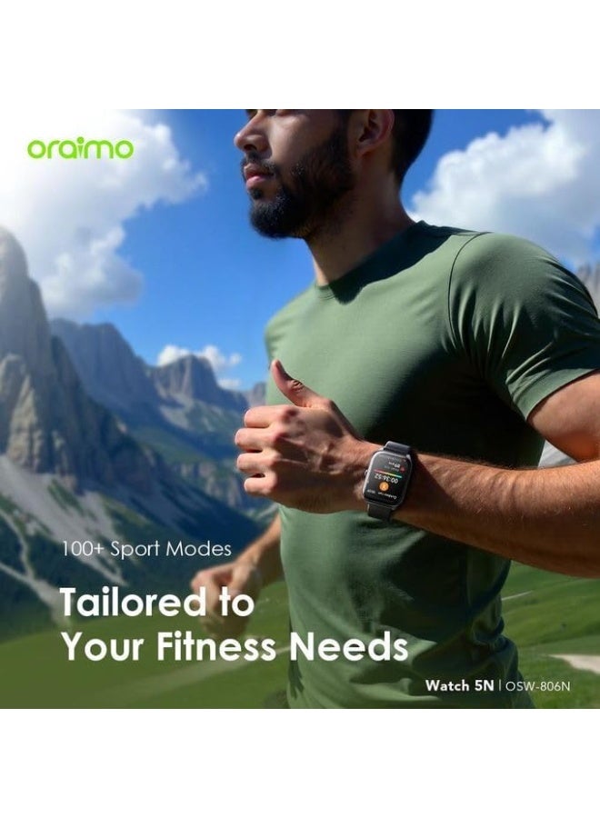 Oraimo Watch 5N with 2.01" TFT screen and supports calling and IP68 water resistance Black - Image 4