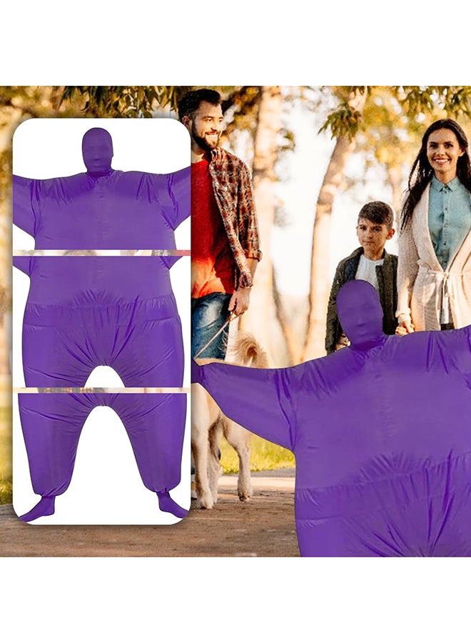MYTOYS Inflatable Costume for Adult, Air Blow Up Full Body Suit Masquerade Jumpsuit, Up Outfit for Halloween Party Cosplay Suit for Men Women, Purple 150-190cm - Image 5