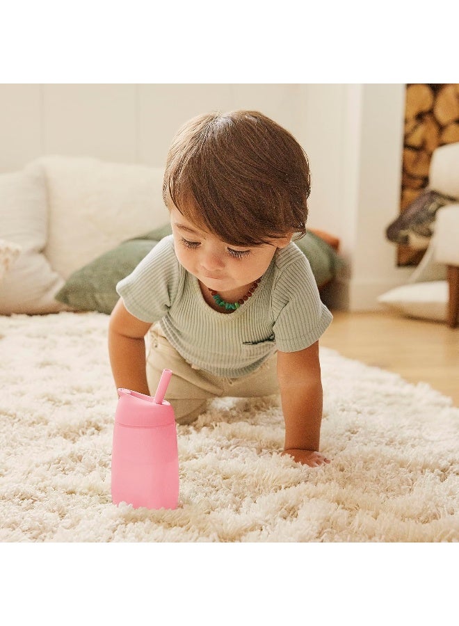 مونشكين Munchkin Simple Clean Straw Cup, 10 Ounce, 2 Pack, Pink/Blue - Image 5