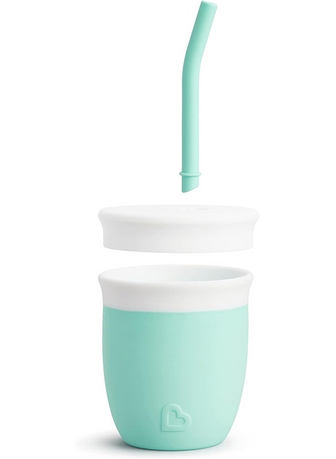 مونشكين Munchkin® C’est Silicone! Open Training Cup with Straw for Babies and Toddlers 6 Months+, 4 Ounce, Mint - Image 5