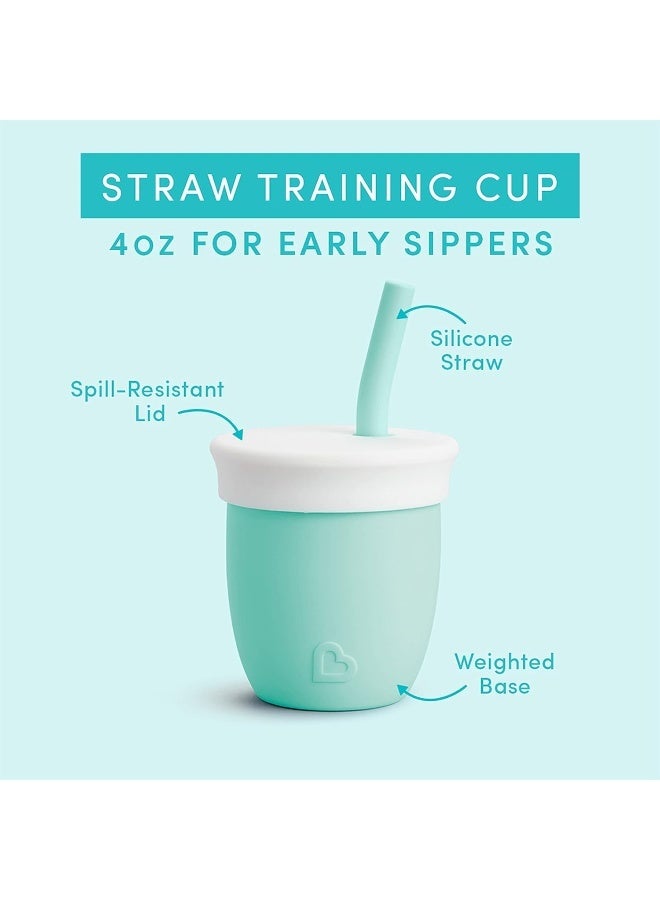 مونشكين Munchkin® C’est Silicone! Open Training Cup with Straw for Babies and Toddlers 6 Months+, 4 Ounce, Mint - Image 2