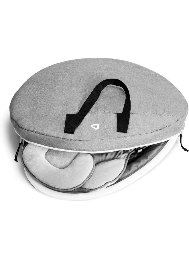 مونشكين حقيبة سفر لمهد مunchkin للأطفال مع مقبض، رمادي - Image 3