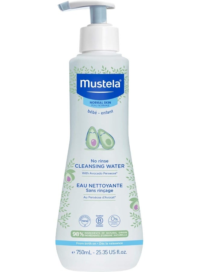 موستيلا ماء تنظيف بيبي موستيلا - ماء ميسيلار بدون شطف - مع الأفوكادو الطبيعي و الألوة فيرا - لوجه و جسم و حفاضات الطفل - 25.35 أونصة سائلة - Image 1