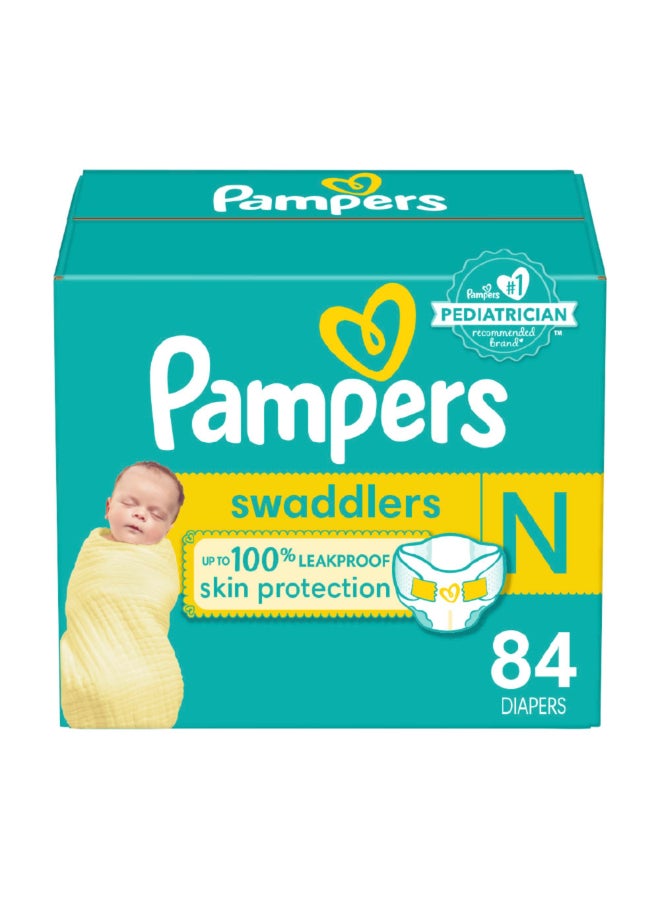 بامبرز حفاضات بامبرز للأطفال - سوادلرز - الحجم 0، 84 قطعة، حفاضات حديثي الولادة القابلة للتخلص منها فائقة الامتصاص - Image 1