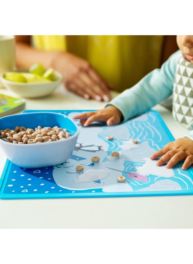 مونشكين Munchkin WildLove Reversible Silicone Placemat for Kids, 1pk, Polar Bear - Image 3