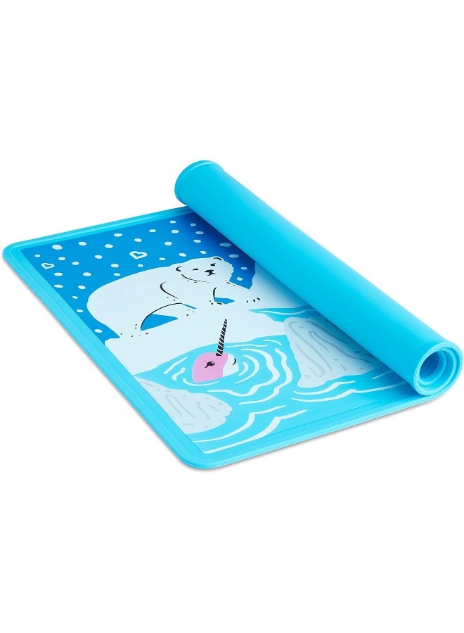 مونشكين Munchkin WildLove Reversible Silicone Placemat for Kids, 1pk, Polar Bear - Image 2