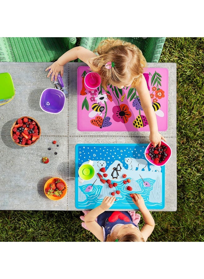 مونشكين Munchkin WildLove Reversible Silicone Placemat for Kids, 1pk, Polar Bear - Image 5