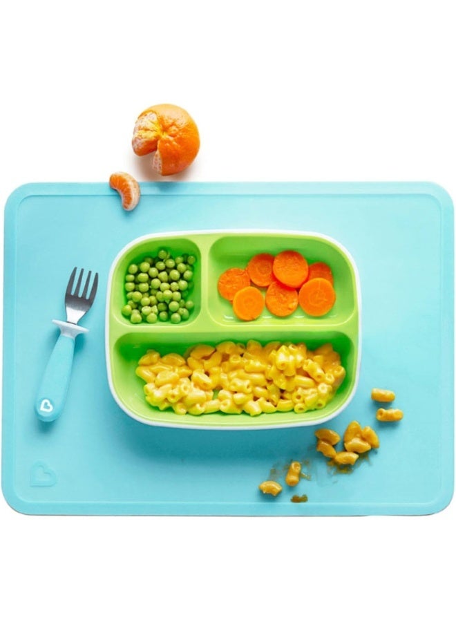 مونشكين Munchkin® Spotless™ Silicone Placemats for Kids, 2 Pack, Blue/Green - Image 2