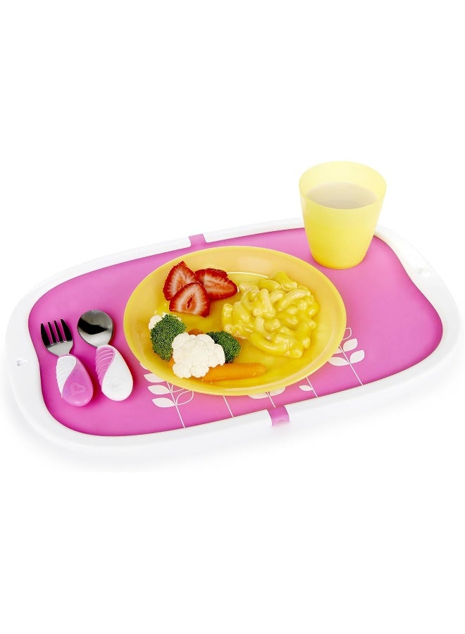 مونشكين Munchkina Goa Snap Shut Silicone Placemat for Kids, Pink - Image 4