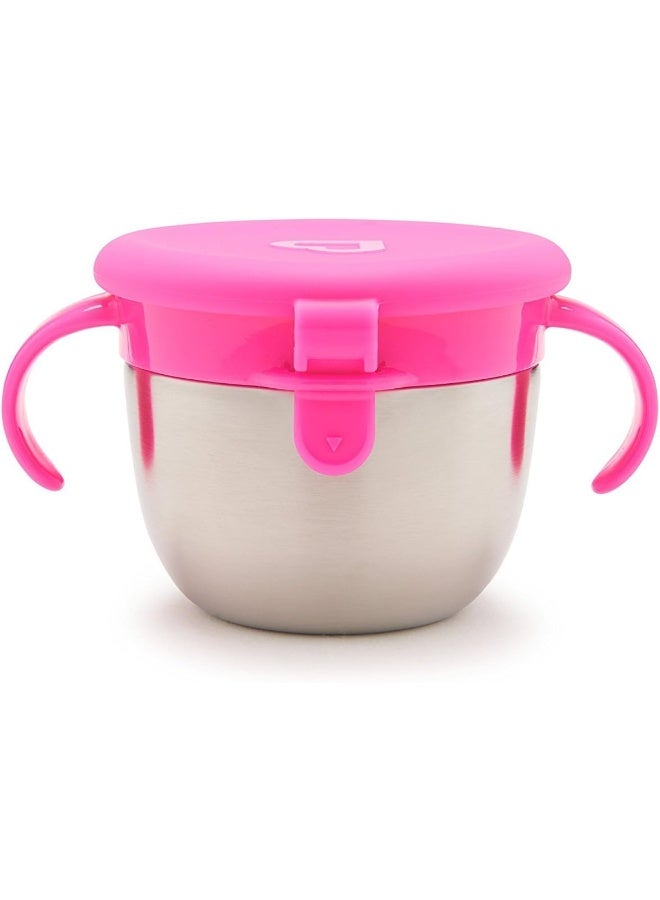 مونشكين كوب مunchkin® Snack+™ من الفولاذ المقاوم للصدأ مع غطاء، 9 أونصات، وردي، عبوة واحدة - Image 5
